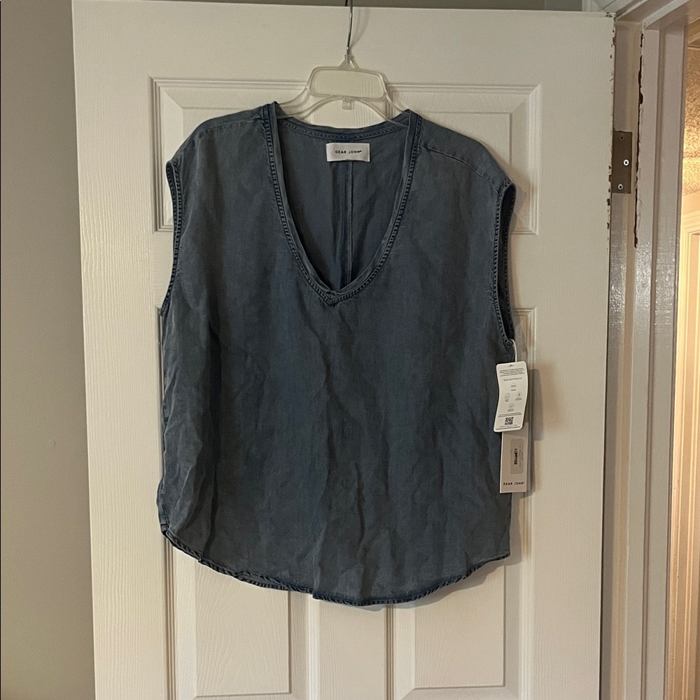Dear John Charcoal Sleeveless Blouse